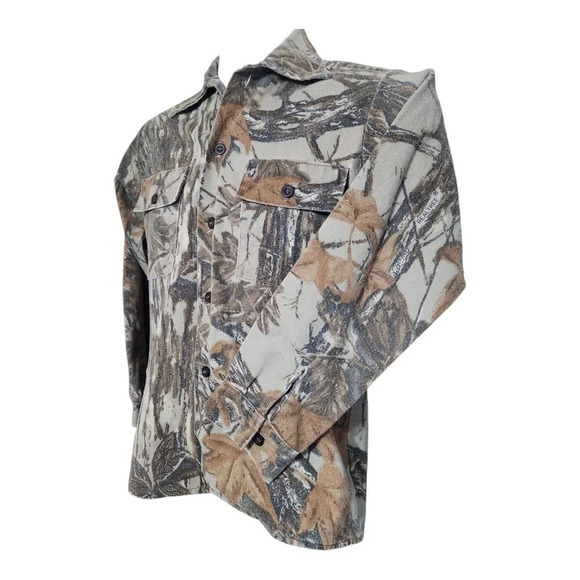 Cabelas Camouflage Hunting Shirt Long Sleeve Youth Size 14 Made In USA - Picture 2 of 10